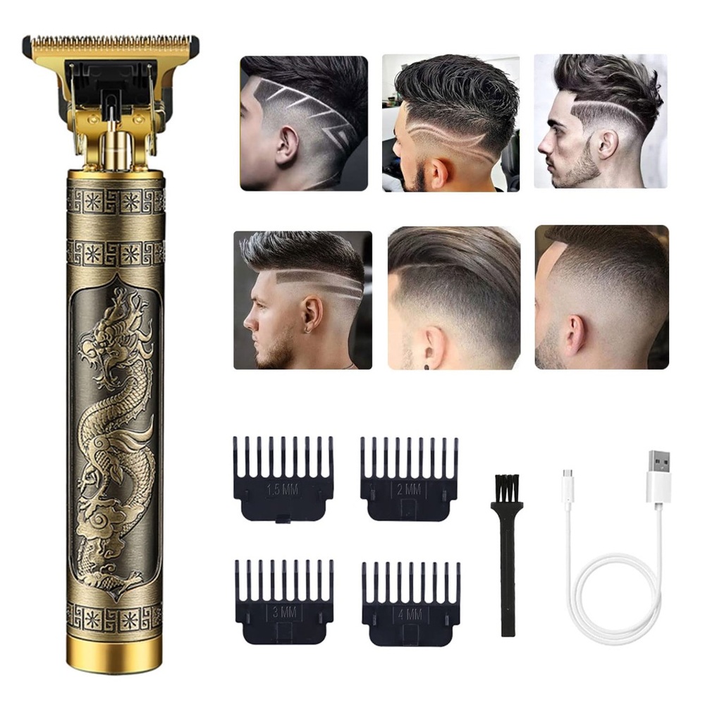 NEW Cordless Hair Trimmer / Shaver Dragon Design Self Sharpening Titanium Blades
